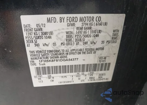 2013 Ford Explorer Limited из США, поврежденный, VIN 1FM5K8F81DGA54377